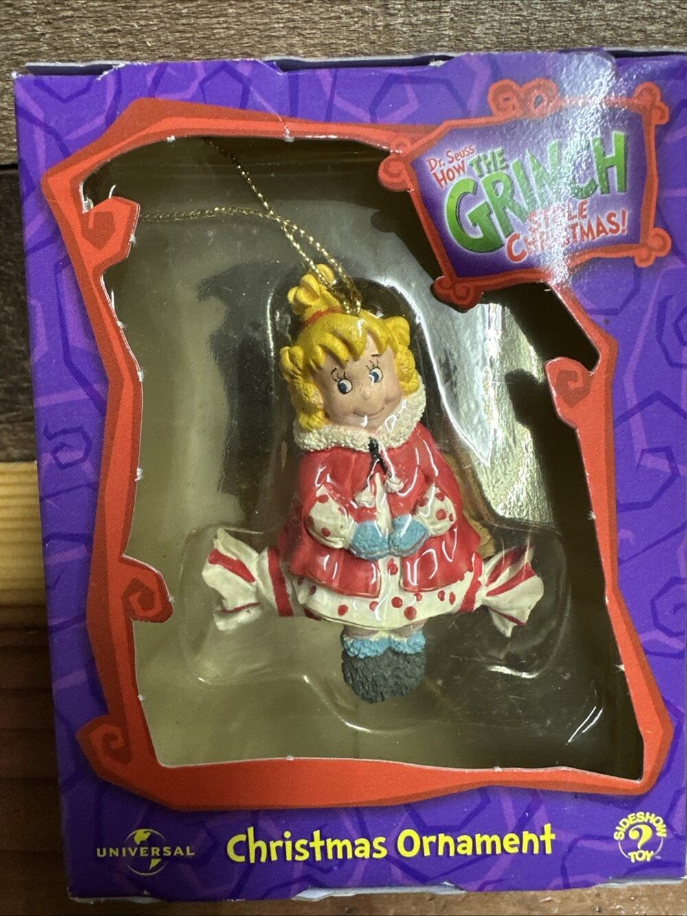 How Grinch Stole Christmas 2000 Universal Cindy Lou Who On Candy Ornament -box